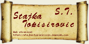 Stajka Topisirović vizit kartica